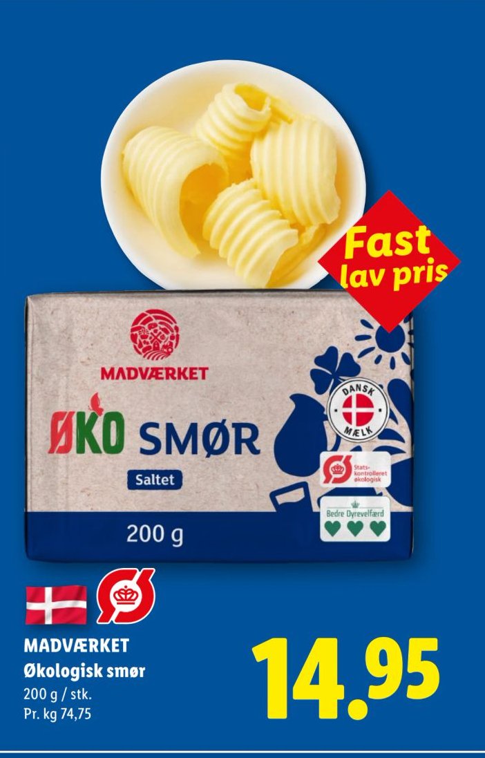 MADVÆRKET Økologisk smør 200 g / stk. – Lidl