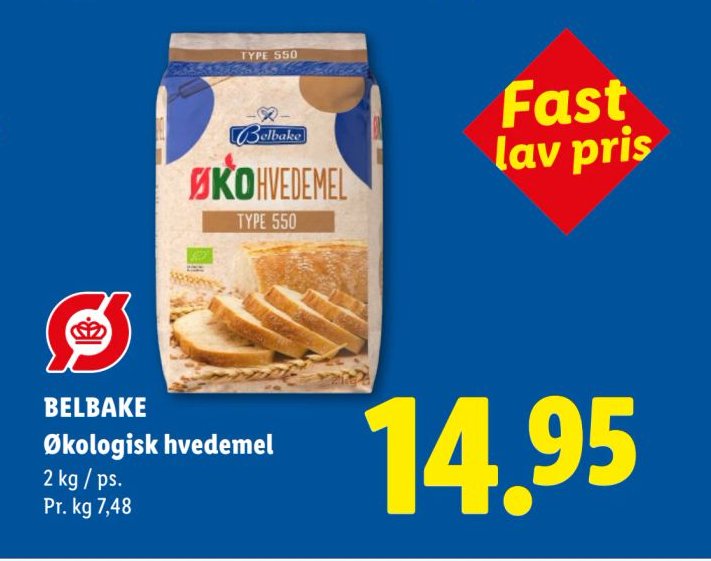BELBAKE Økologisk hvedemel 2 kg / ps. – Lidl