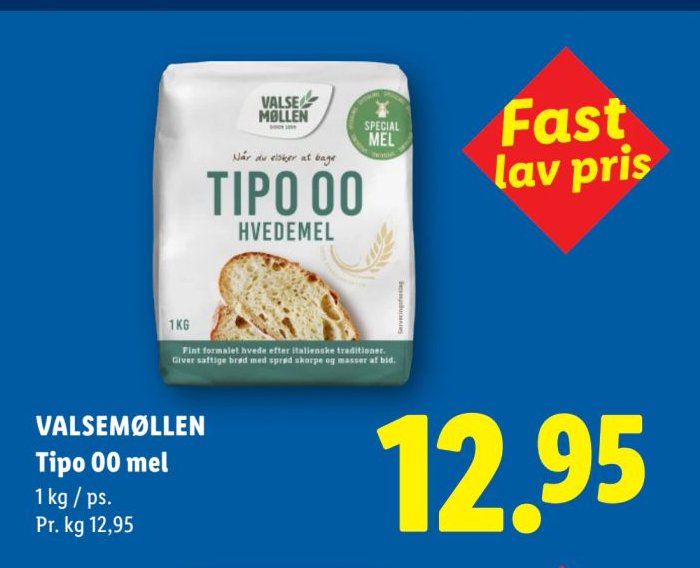 VALSEMØLLEN Tipo 00 mel 1 kg / ps. – Lidl
