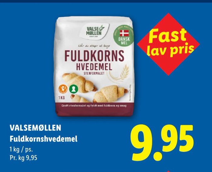 VALSEMØLLEN Fuldkornshvedemel 1 kg / ps. – Lidl