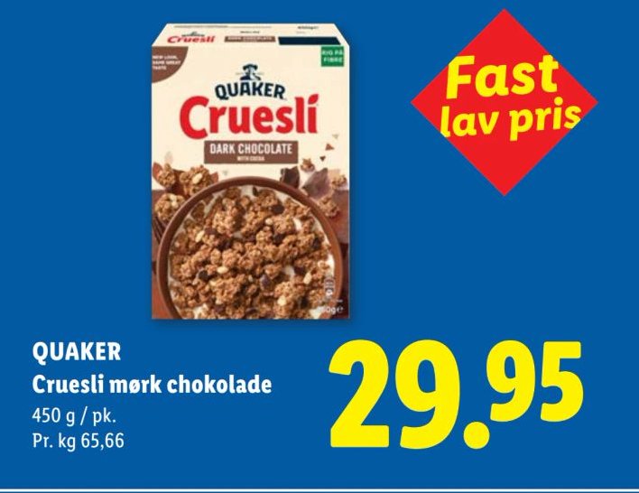 QUAKER Cruesli mørk chokolade 450 g / pk. – Lidl
