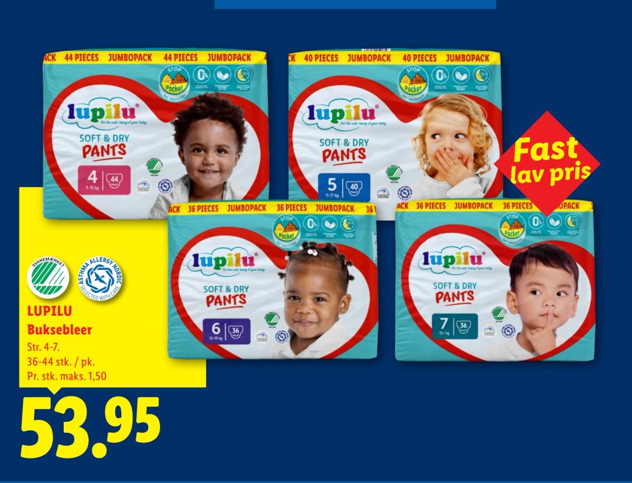 LUPILU Buksebleer Str. 4-7. 36-44 stk. / pk. – Lidl
