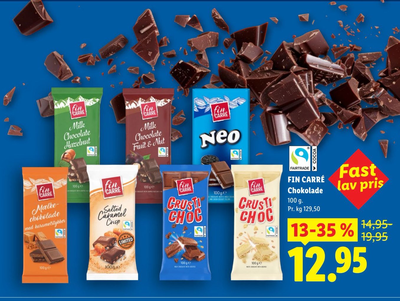 FIN CARRÉ Chokolade 100 g – Lidl