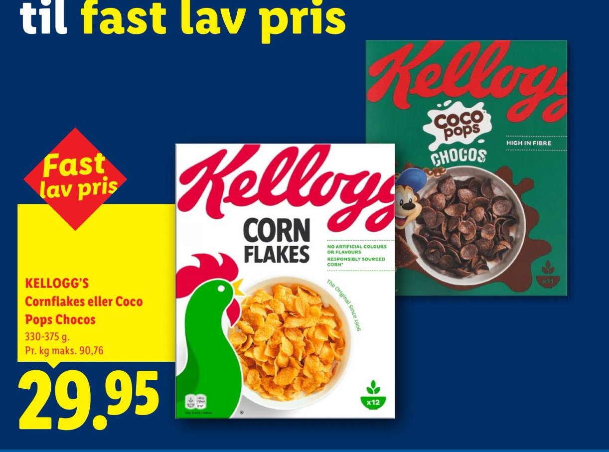 KELLOGG'S Cornflakes eller Coco Pops Chocos 330-375 g – Lidl