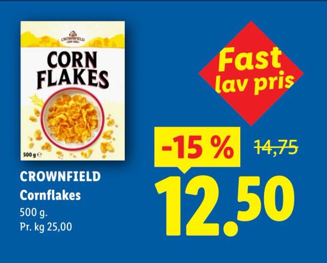 CROWNFIELD Cornflakes 500 g – Lidl