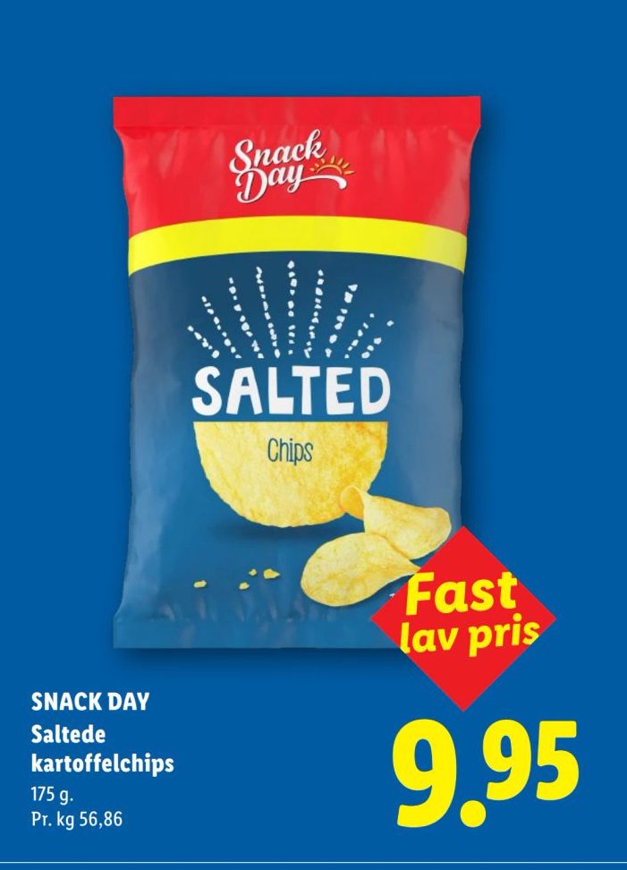 SNACK DAY Saltede kartoffelchips 175 g – Lidl