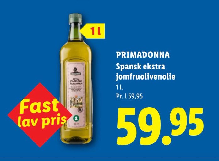 PRIMADONNA Spansk ekstra jomfruolivenolie 1 l – Lidl