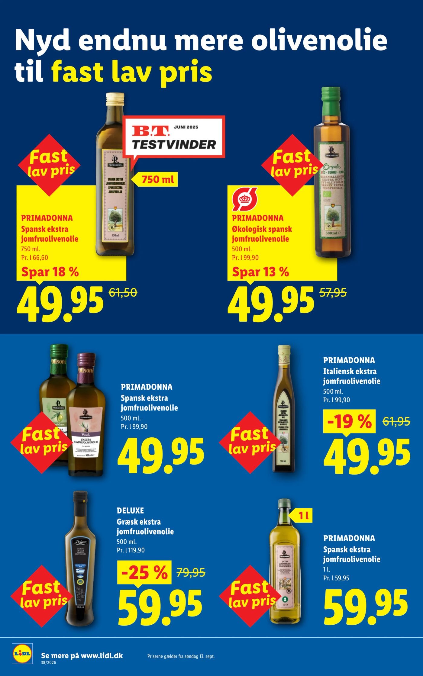 PRIMADONNA Spansk ekstra jomfruolivenolie 750 ml – Lidl