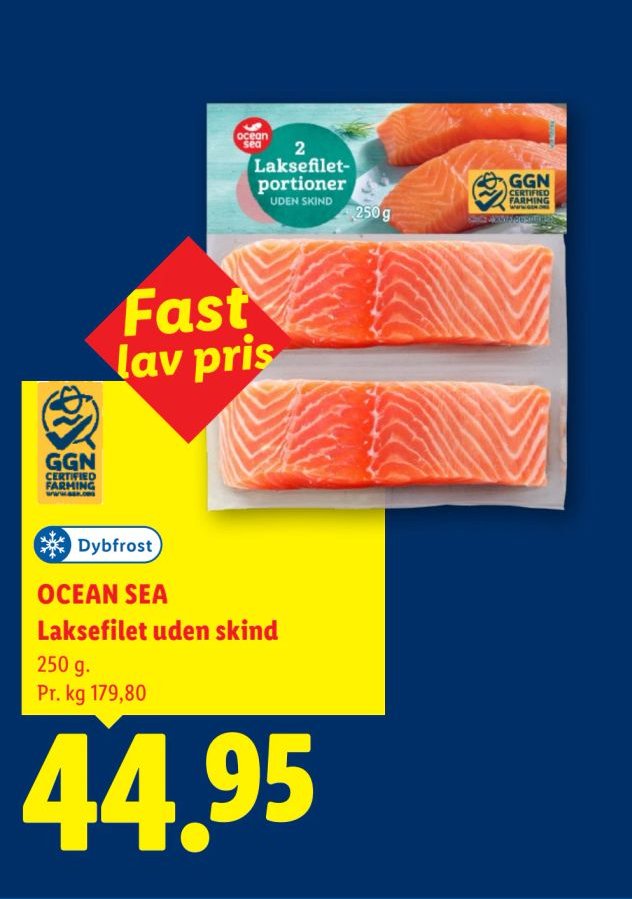 OCEAN SEA Laksefilet uden skind 250 g – Lidl