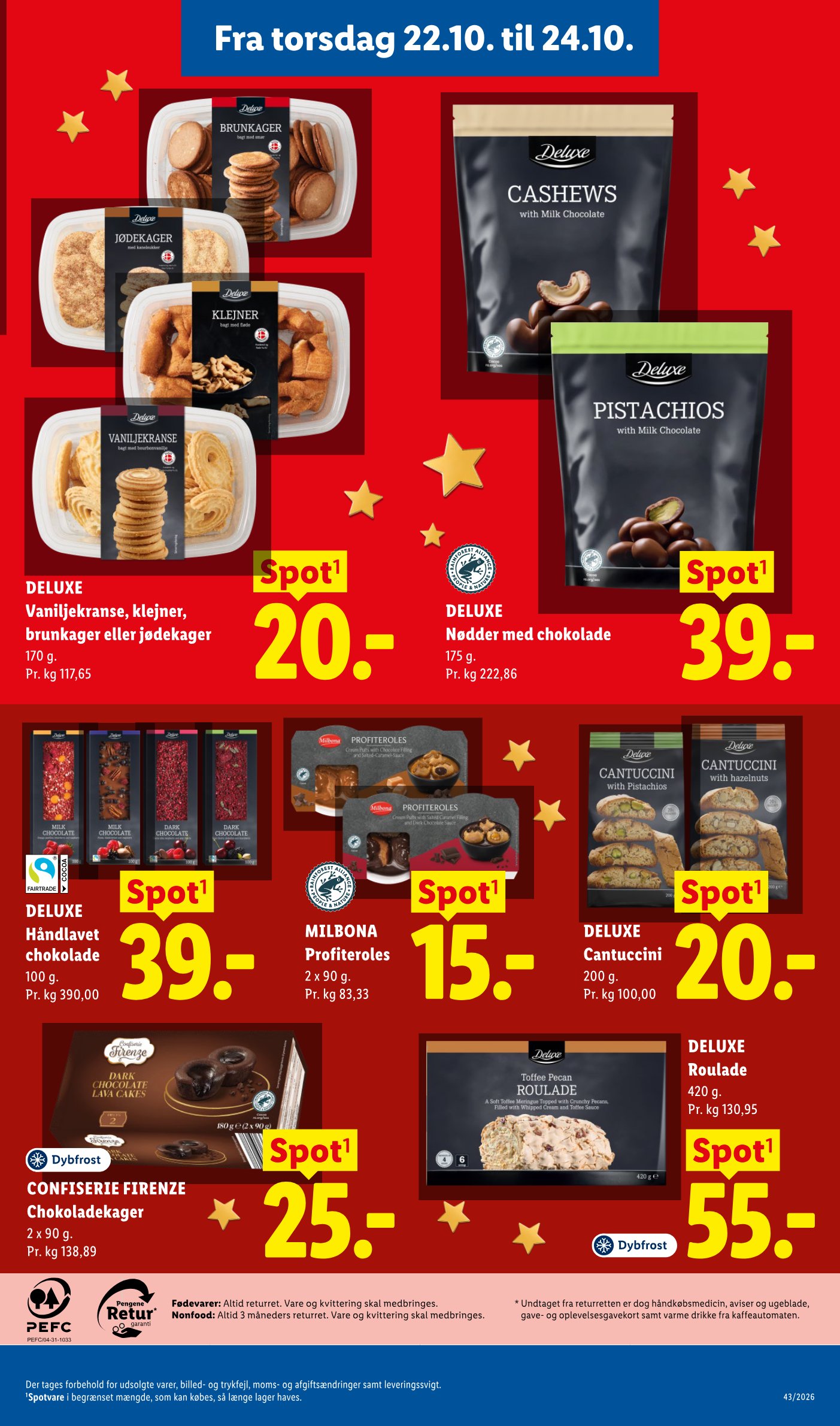 DELUXE Vaniljekranse, klejner, brunkager eller jødekager – Lidl