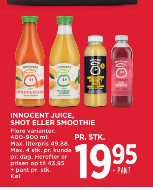 INNOCENT JUICE, SHOT ELLER SMOOTHIE PR. STK. – Meny