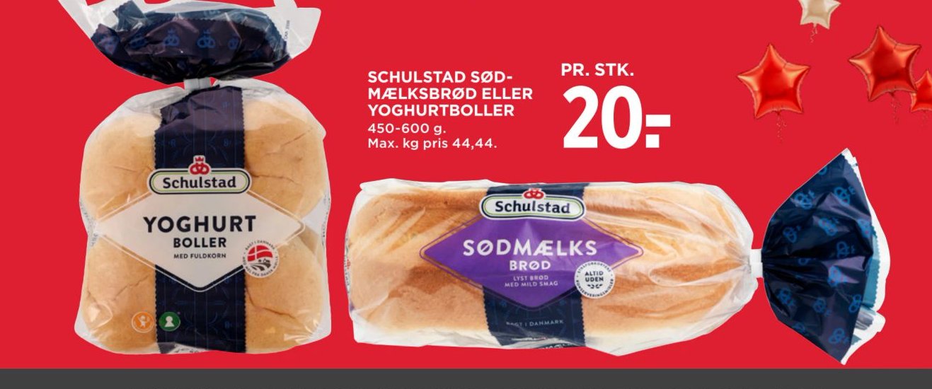 SCHULSTAD SØD-MÆLKSBRØD ELLER YOGHURTBOLLER 450-600 g. – Meny
