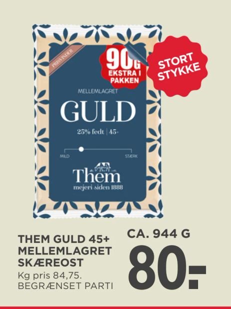 THEM GULD 45+ MELLEMLAGRET SKAEREOST CA. 944 G – Meny