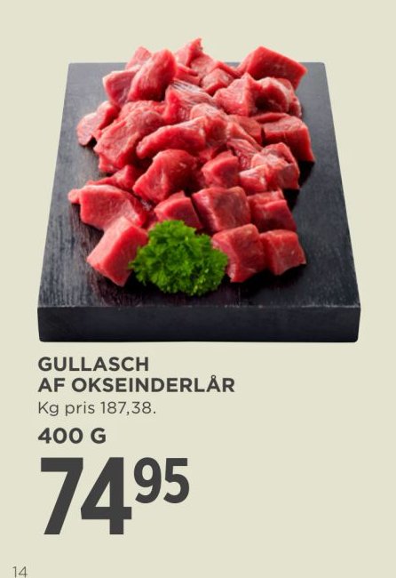 GULLASCH AF OKSEINDerlÅR 400 G – Meny