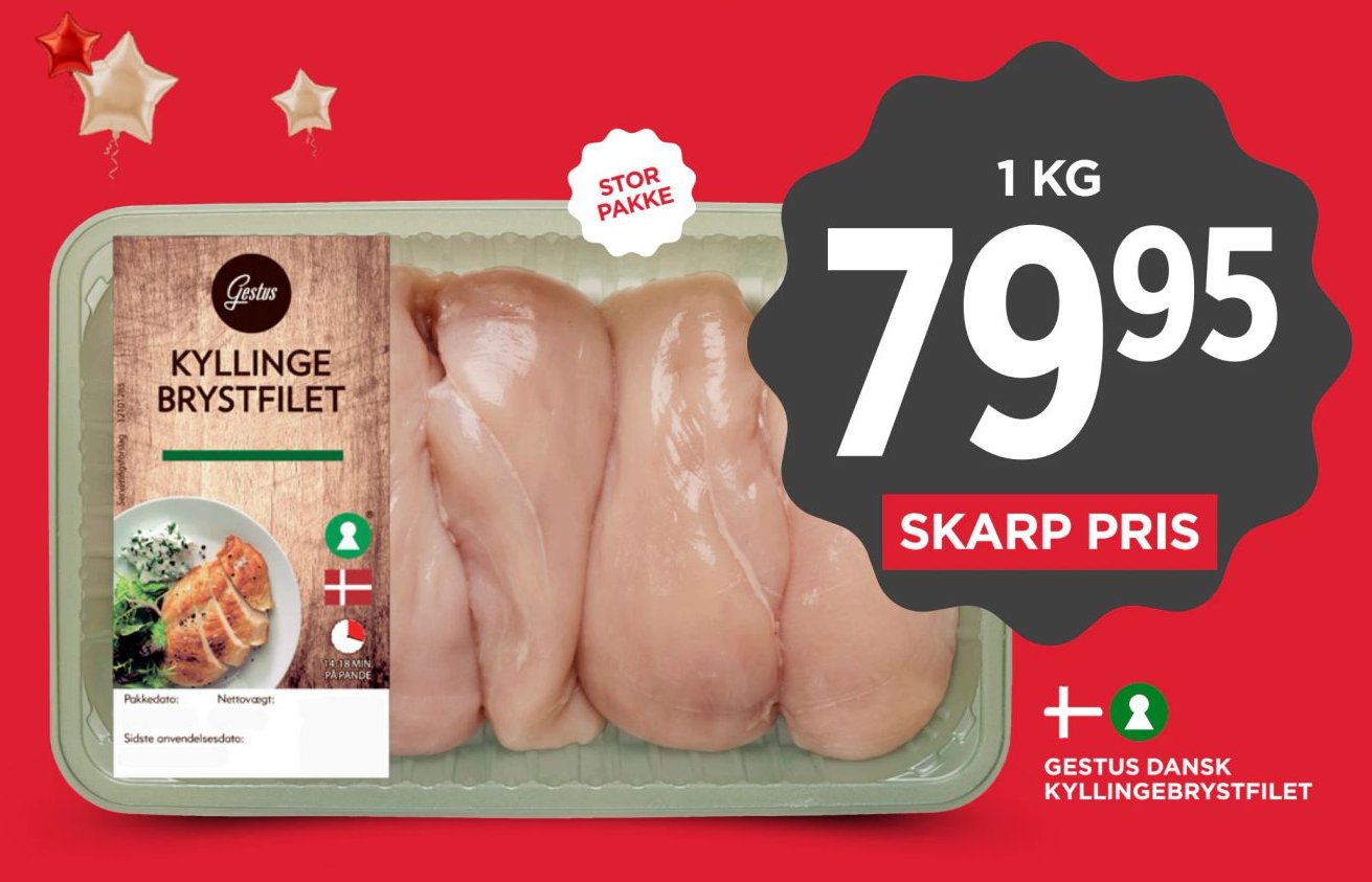 GESTUS DANSK KYLLINGEBRYSTFILET 1 KG – Meny