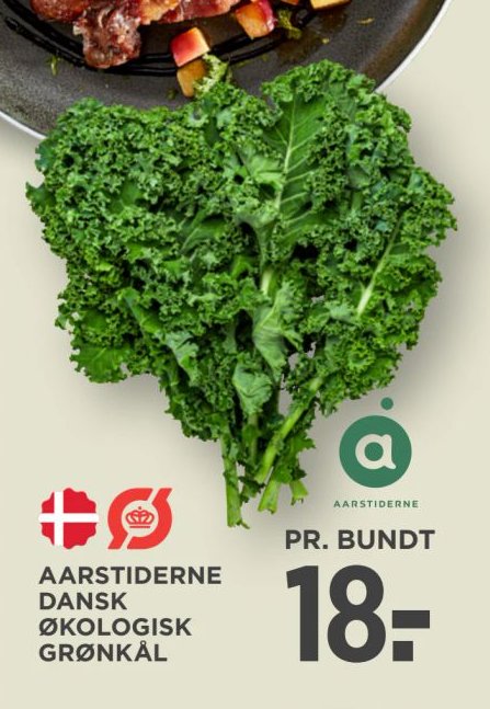 AARSTIDERNE DANSK ØKOLOGISK GRØNKÅL PR. BUNDT – Meny