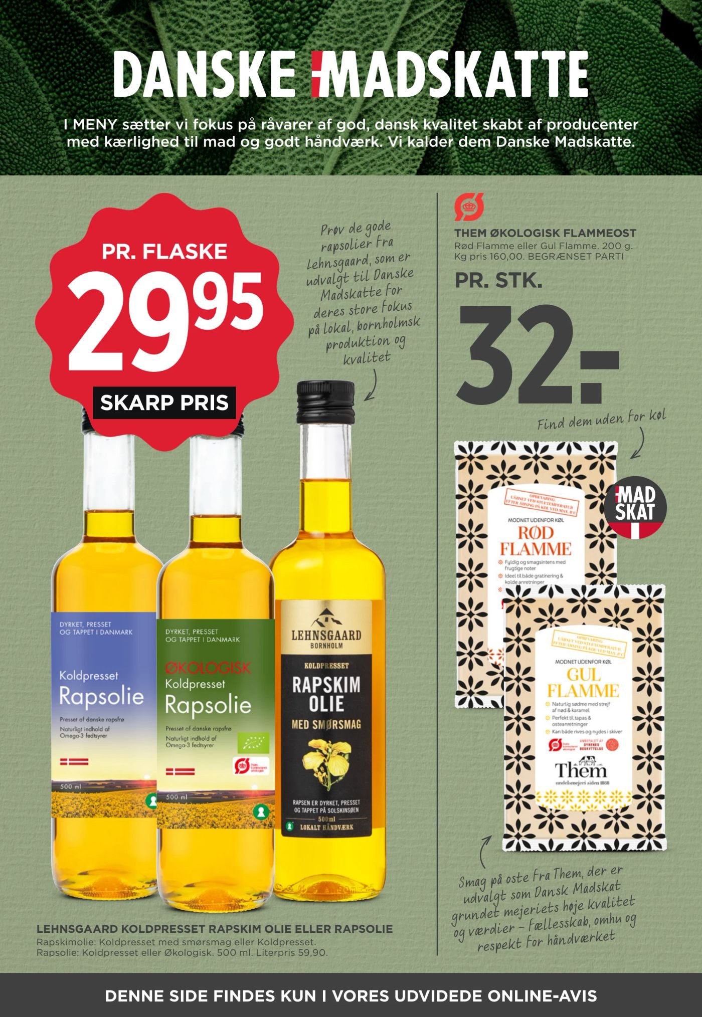ØKOLOGISK FLAMMEOST Rød Flamme eller Gul Flamme 200 g – Meny