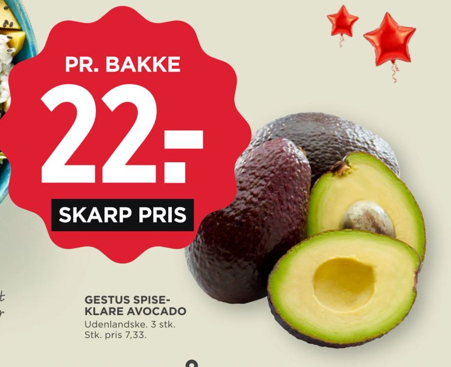 GESTUS SPISEKLARE AVOCADO Udenlandske. 3 stk. – Meny