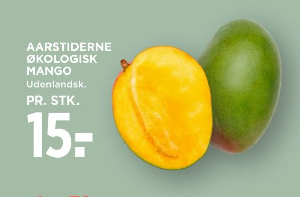 AARSTIDERNE ØKOLOGISK MANGO Udenlandsk. PR. STK. – Meny