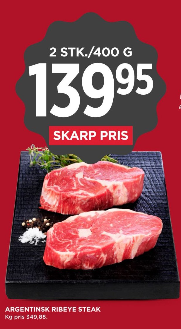 2 STK./400 G ARGENTINSK RIBEYE STEAK – Meny