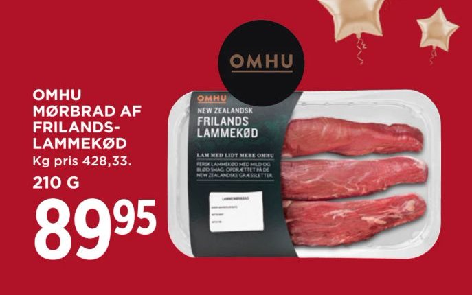 OMHU MØRBRAD AF FRILANDS-LAMMEKØD 210 G – Meny