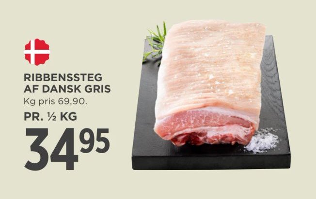 RIBBENSSTEG AF DANSK GRIS – Meny