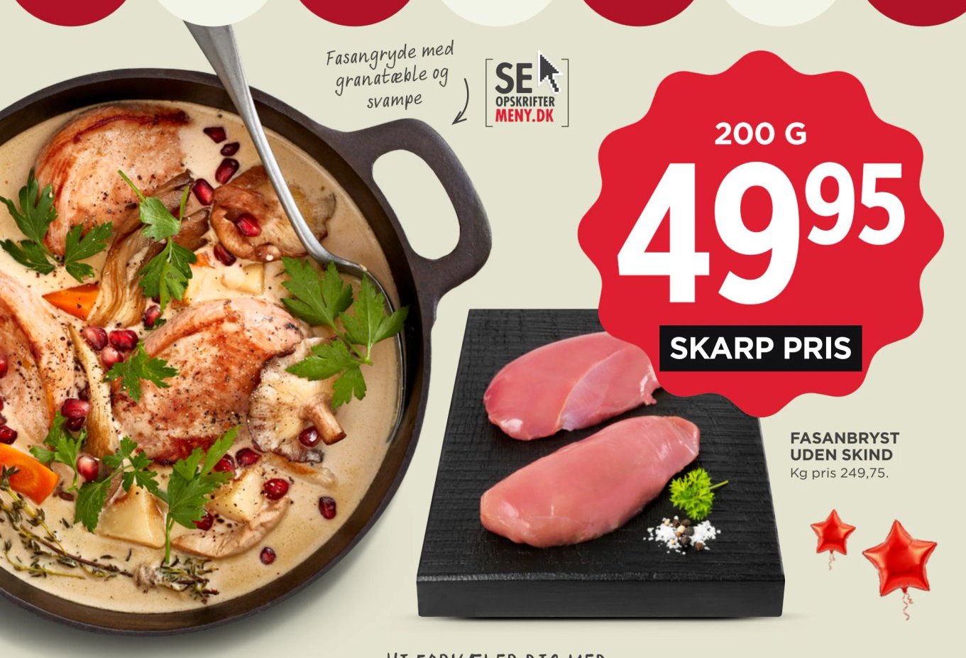 FASANBRYST UDEN SKIND – Meny