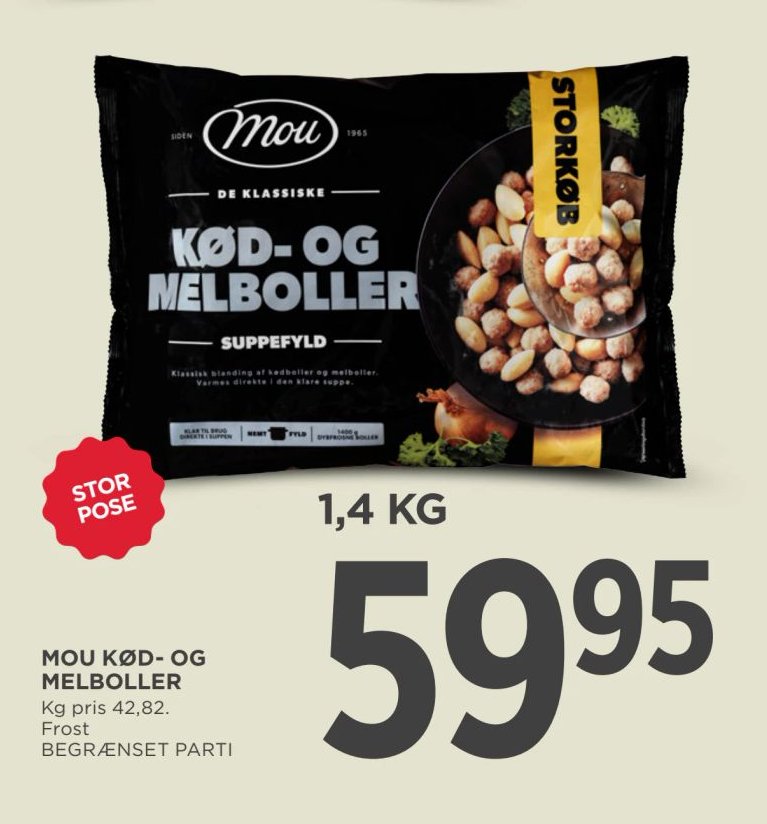 MOU KØD- OG MELBOLLER 1,4 KG – Meny