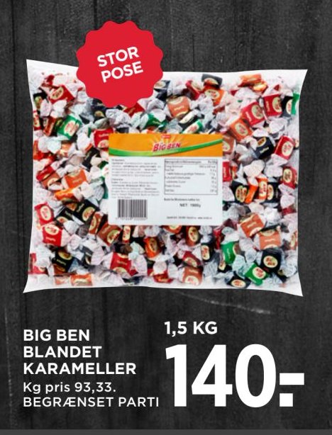 BIG BEN BLANDET KARAMELLER 1,5 KG – Meny