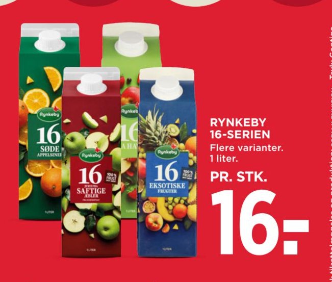 RYNKEBY 16-SERIEN Flere varianter. 1 liter. – Meny