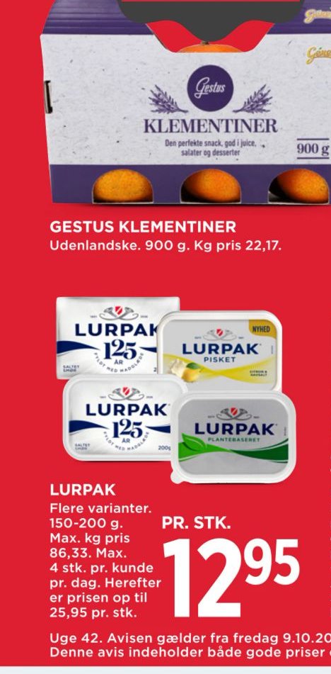 LURPAK – Meny