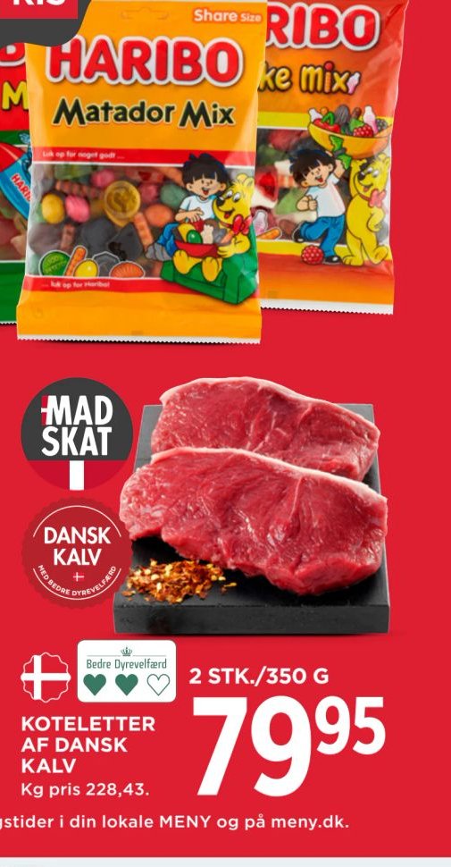 KOTELETTER AF DANSK KALV – Meny