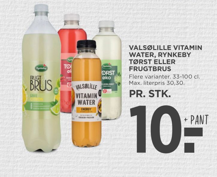 VALSØLILLE VITAMIN WATER, RYNKEBY TØRST ELLER FRUGTBRUS – Meny