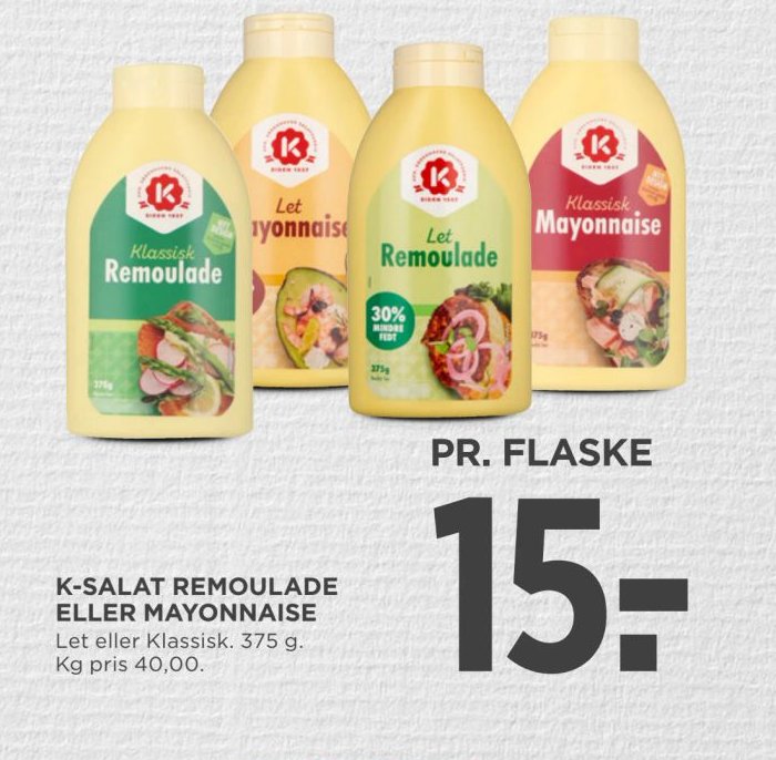 K-SALAT REMOULADE ELLER MAYONNAISE – Meny
