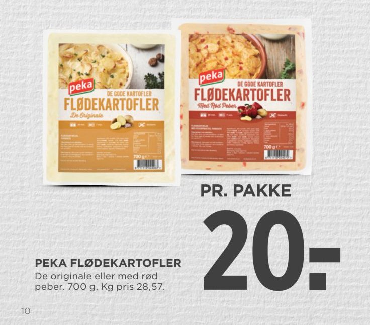 PEKA FLØDEKARTOFLER – Meny