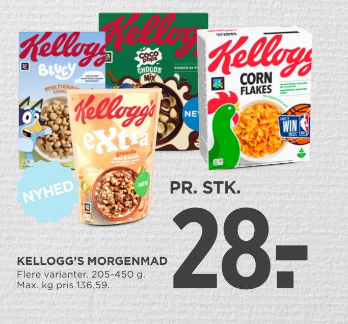KELLOGG’S MORGENMAD – Meny