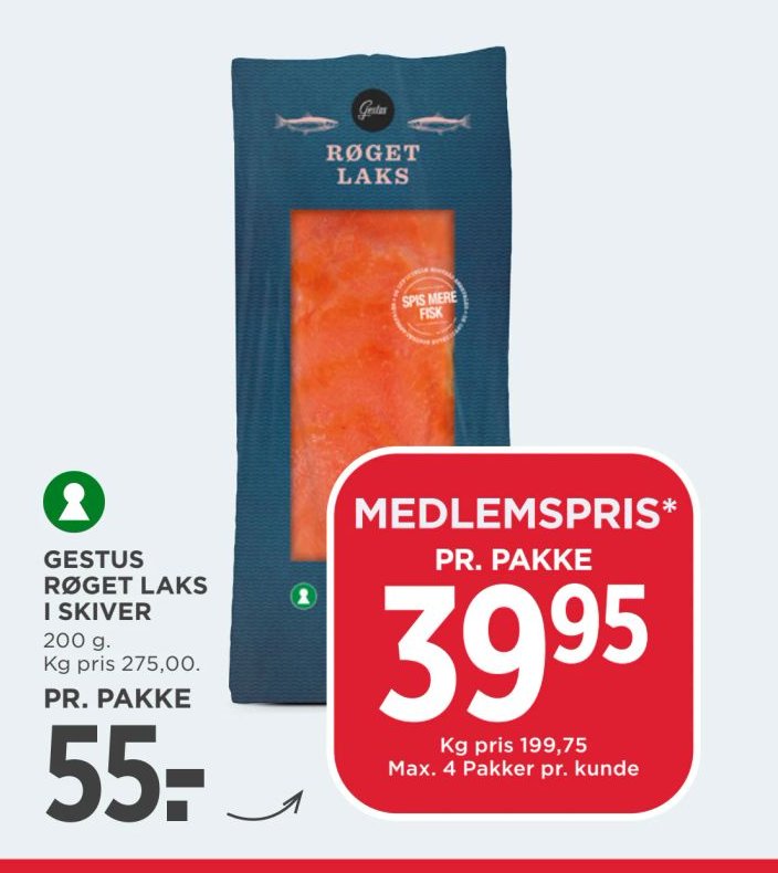 GESTUS RØGET LAKS I SKIVER – Meny