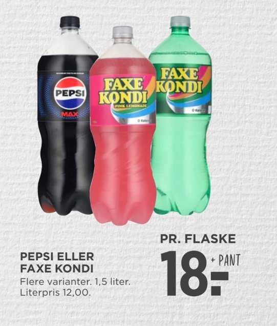 PEPSI ELLER FAXE KONDI – Meny