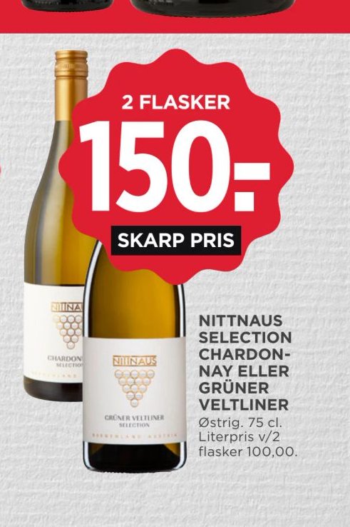 NITTNAUS SELECTION CHARDONNAY ELLER GRÜNER VELTLINER – Meny