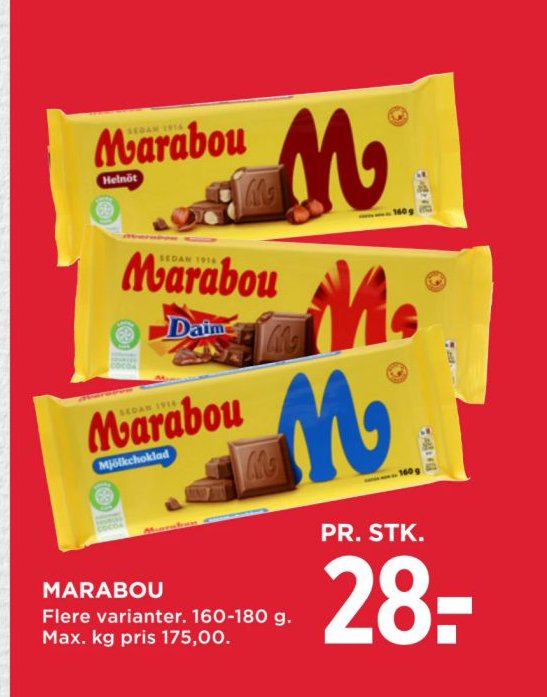 MARABOU – Meny
