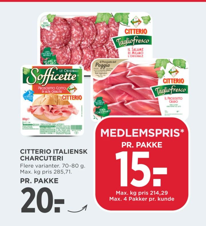 CITTERIO ITALIENSK CHARCUTERI – Meny