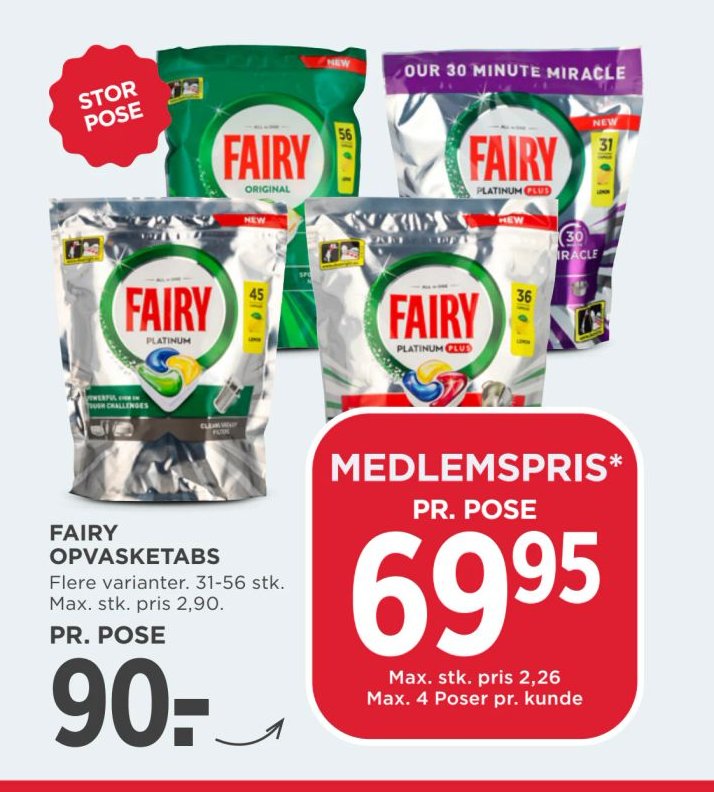 FAIRY OPVASKETABS – Meny