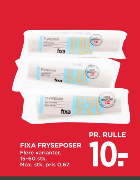 FIXA FRYSEPOSER – Meny