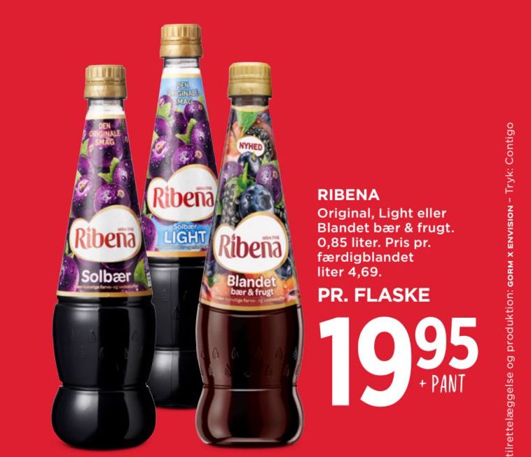 RIBENA – Meny