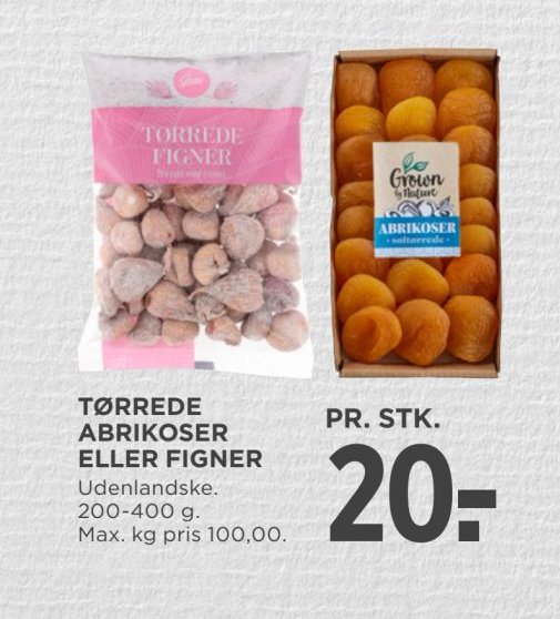 TØRREDE ABRIKOSER ELLER FIGNER – Meny