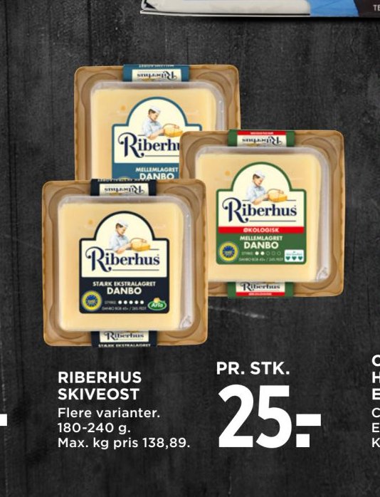 RIBERHUS SKIVEOST – Meny