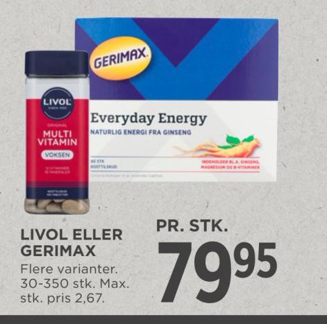 LIVOL ELLER GERIMAX – Meny