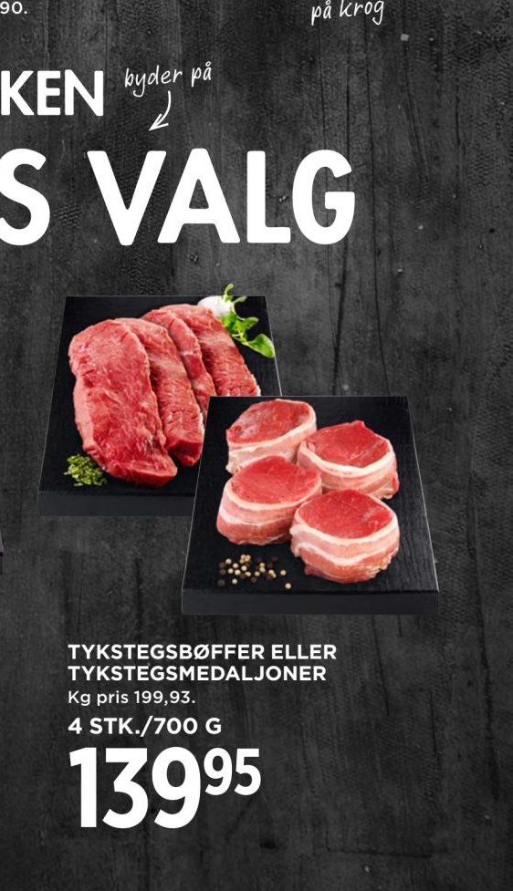 TYKSTEGSBØFFER ELLER TYKSTEGSMEDALJONER – Meny