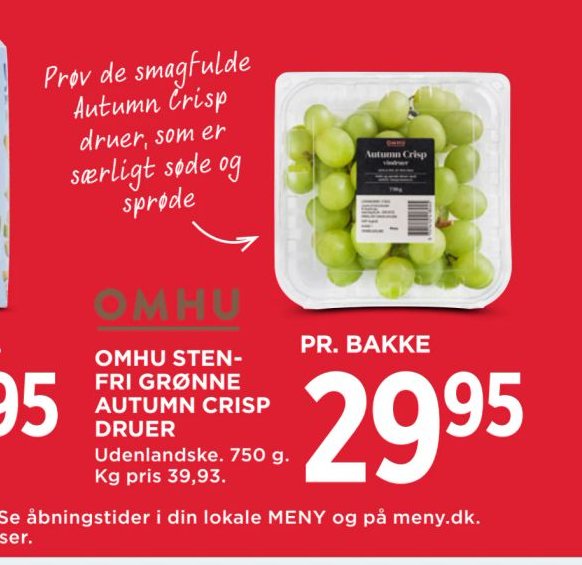 OMHU STENFRI GRØNNE AUTUMN CRISP DRUER – Meny