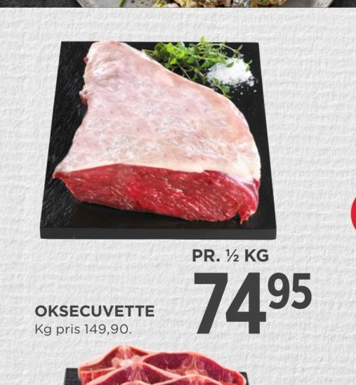 OKSECUVETTE – Meny